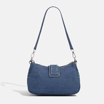 Qfdian Y2k Millennium Star Cowboy Underarm Bag Fashion Crescent Bag Canvas Handbag Chain Bag